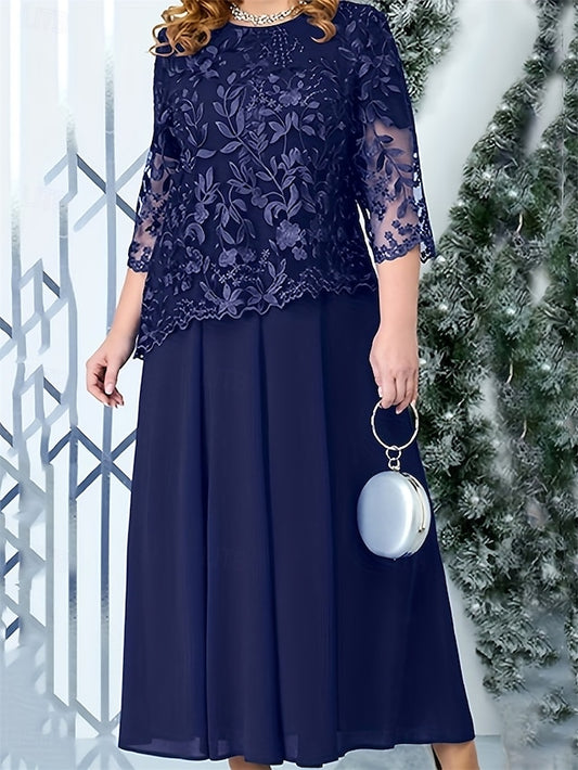 of Size Plus Dress Bride A-Line Mother Elegant Curve the