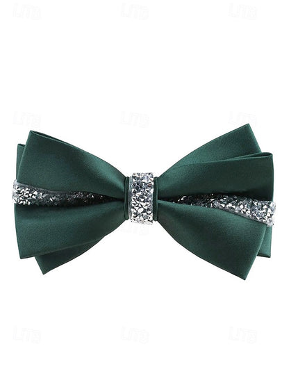 Burgundy Embellishment Crystal Elegant Tie – Satin Bow with