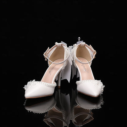White Wedding Party Shoes Women's Dress