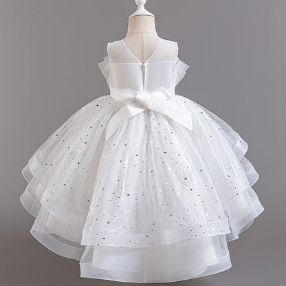 Sequin Girls' Kids Girl Dress Sleeveless Flower Party