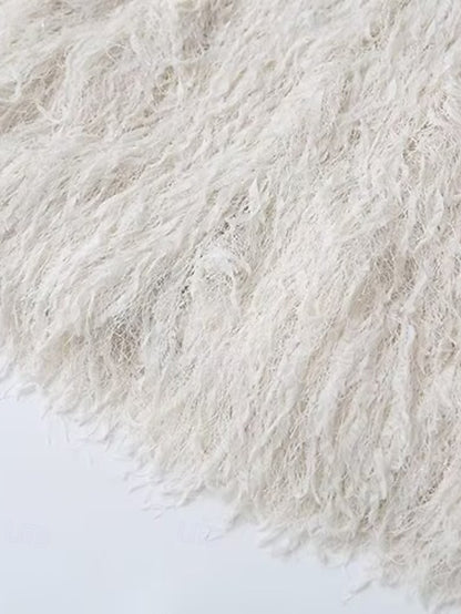 Coat Fur Faux Furs Comfortable Leathers Women's