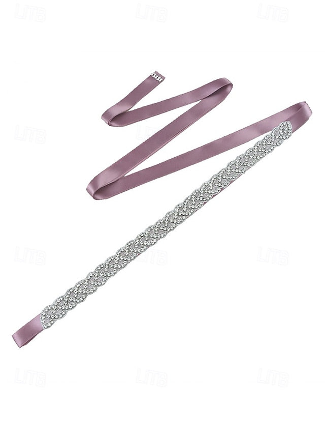 – Rhinestone Bridal Dress Elegant Wedding Waistband Crystal