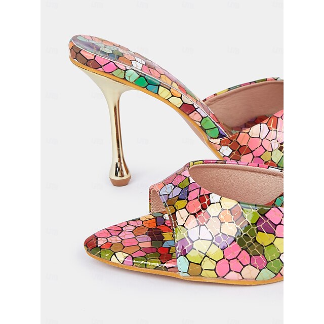 Mules Heels Mosaic for Print – Women Multicolor High Colorful