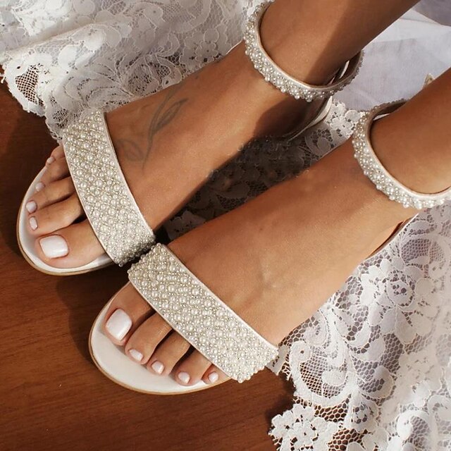 Rhinestone Women's Bridal Wedding Ivory Elegant Sandals -