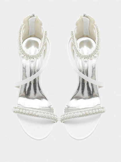 Ankle Chic Heels Pointed-Toe Party Strap Satin Pink –