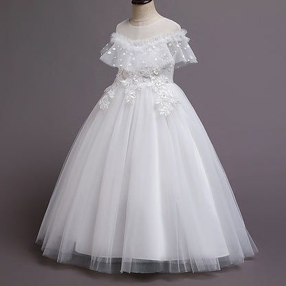 Kids Girls' Flower Dress Party Solid Color Girl