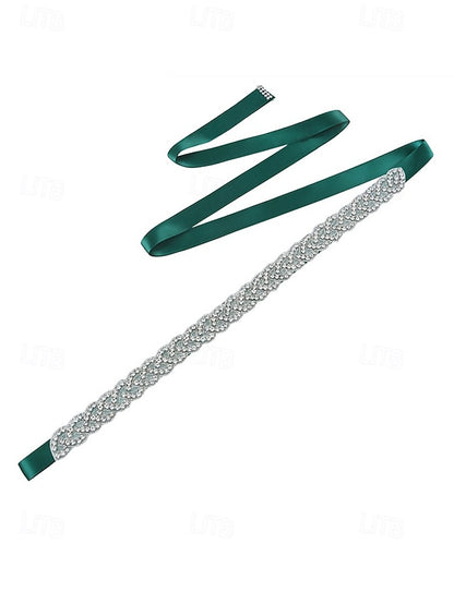 – Rhinestone Bridal Dress Elegant Wedding Waistband Crystal