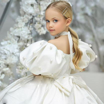 Solid Kids Color Dress Girl Flower Girls'