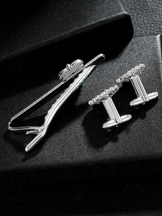 Tie Men's Set Cufflinks - Tree and Festive Clip Christmas