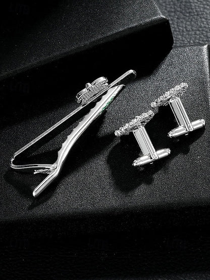 Tie Men's Set Cufflinks - Tree and Festive Clip Christmas