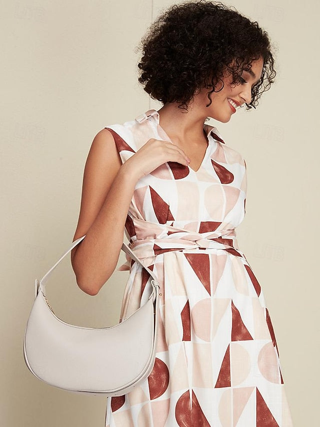 Women's - Bag White Elegant Stylish Crescent Shoulder