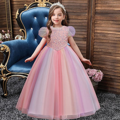 Flower Dress Sequin Party Girls' Girl Kids