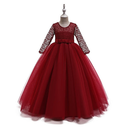 Girls' Dress Solid Flower Kids Colored Girl Wedding