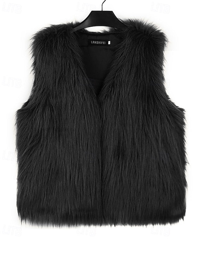 Coat Furs Comfortable Leathers Faux Fur Vest Women's