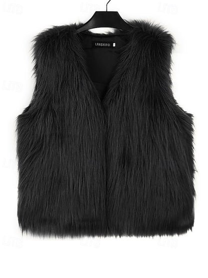 Coat Furs Comfortable Leathers Faux Fur Vest Women's
