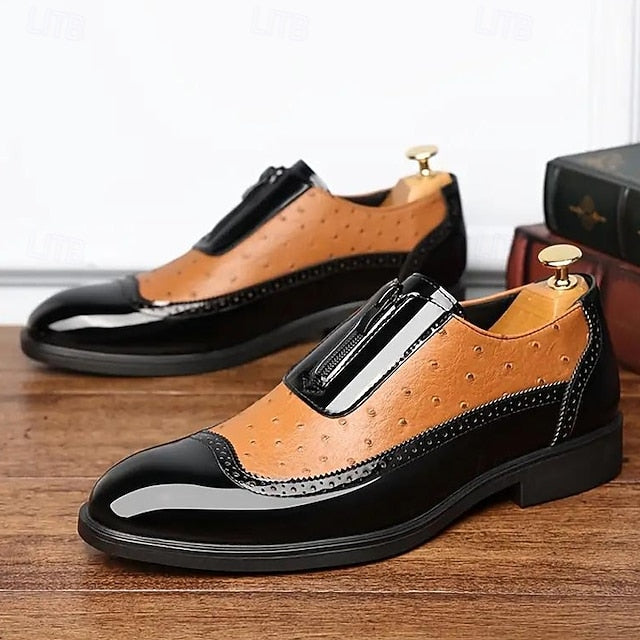 Black Tan and Shoes Colorblock Men's with Patent Formal