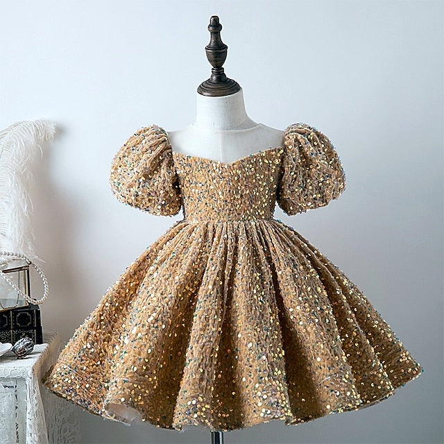 Sleeve Spring Summer Dress Short 3D colour Girls' Wedding