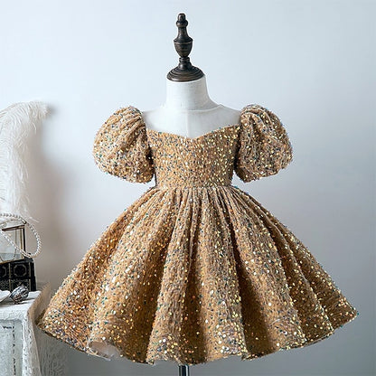 Sleeve Spring Summer Dress Short 3D colour Girls' Wedding