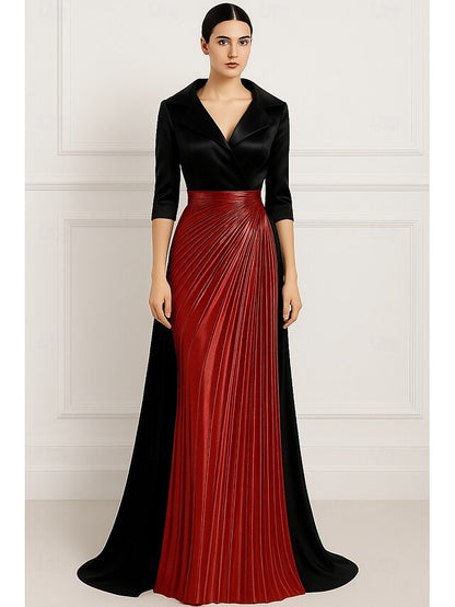 Evening Gold Gown Elegant Dress Black Wedding Formal A-Line