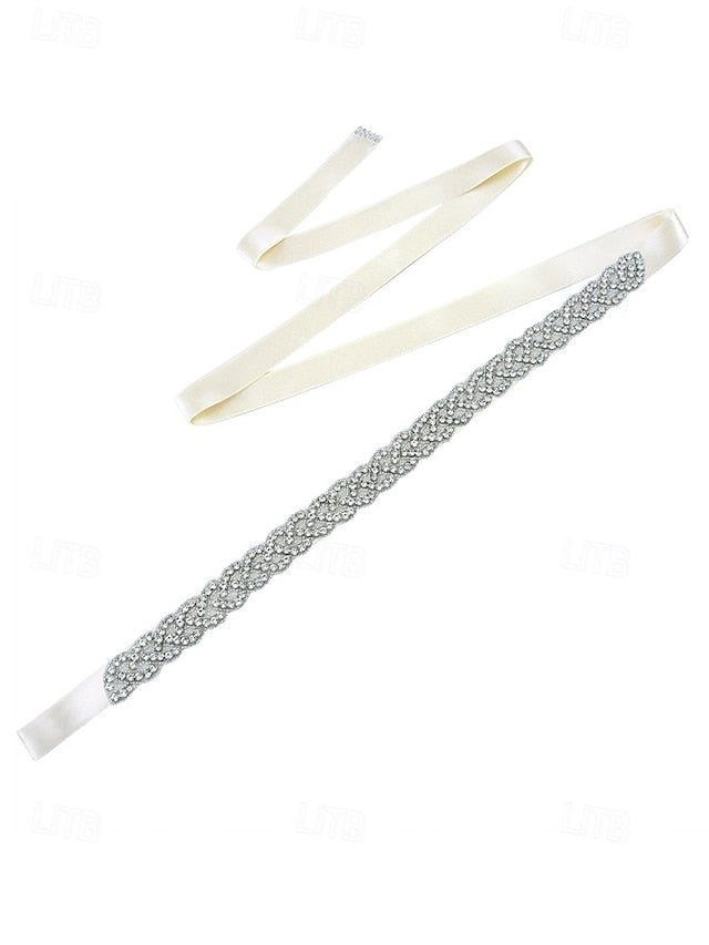 – Rhinestone Bridal Dress Elegant Wedding Waistband Crystal