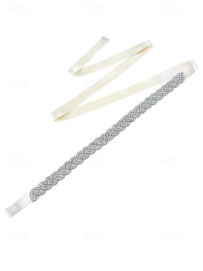– Rhinestone Bridal Dress Elegant Wedding Waistband Crystal