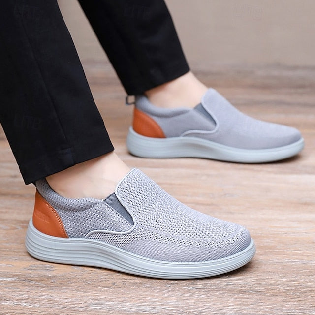 Slip-On Navy – Stretch Breathable Men's Knit Sneakers