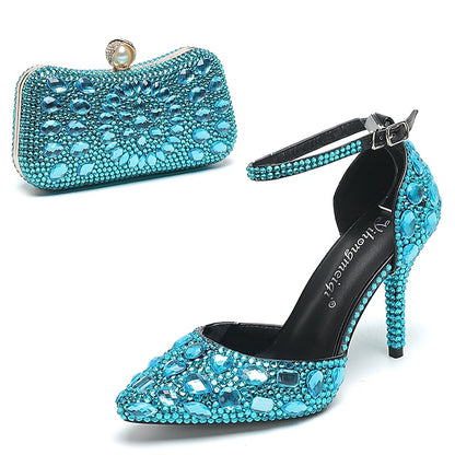 Rhinestone Women's with Heel High Shoes Wedding Multicolor