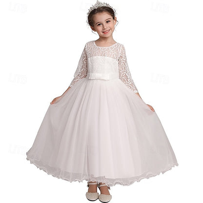 Dress Girls' Wedding Flower Girl Half Sleeve Kids