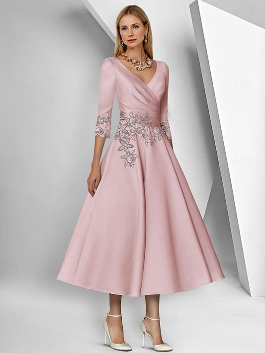 V Neck of A-Line the Simple Elegant Dress Mother Bride