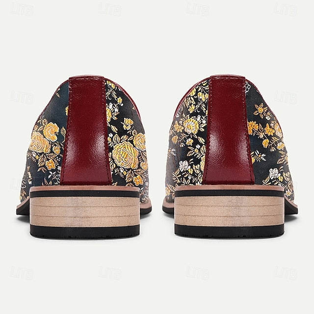 Pattern Floral Men's Jacquard Tassels with for Loafers