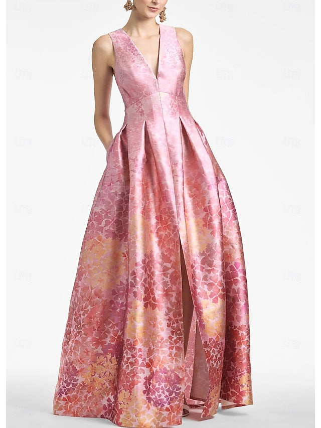 Evening A-Line Dress Split High Beach Gown Wedding Formal