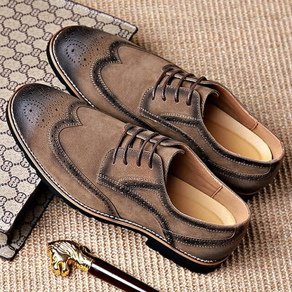 Derby Shoes Vintage – Brown Lace-Up Men's Brogue