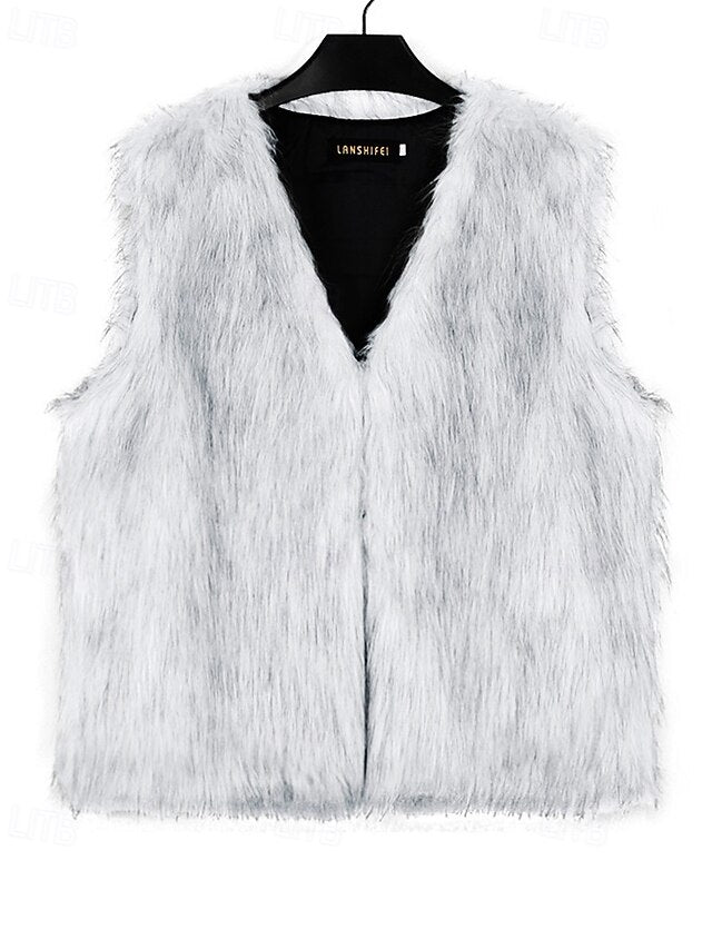 Coat Furs Comfortable Leathers Faux Fur Vest Women's