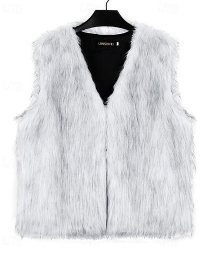 Coat Furs Comfortable Leathers Faux Fur Vest Women's