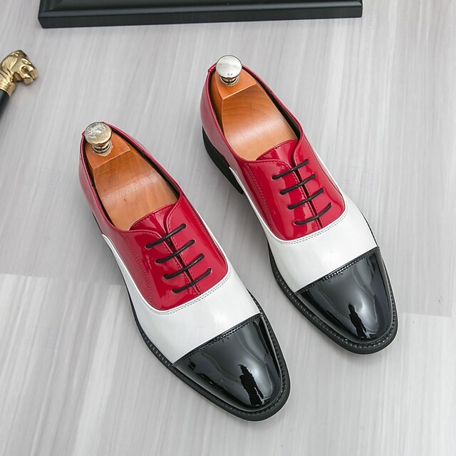 Men's Polished Oxford with Shoes White Blue and