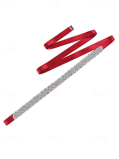 – Rhinestone Bridal Dress Elegant Wedding Waistband Crystal