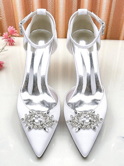 Burgundy Women's Heel with Satin Wedding Shoes Block