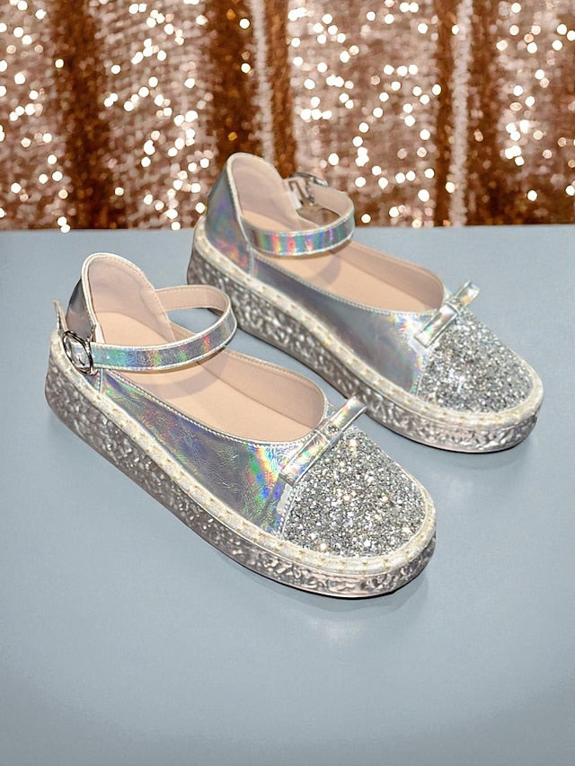 Women's Shoes Holographic Mary Glitter Jane Platform