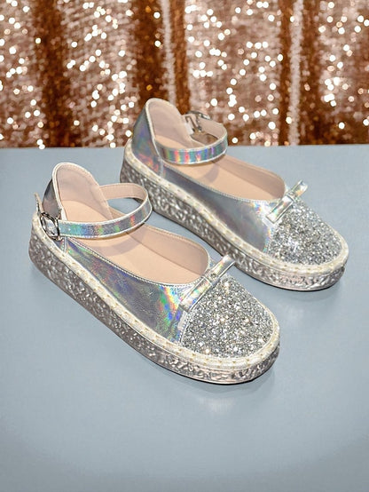 Women's Shoes Holographic Mary Glitter Jane Platform