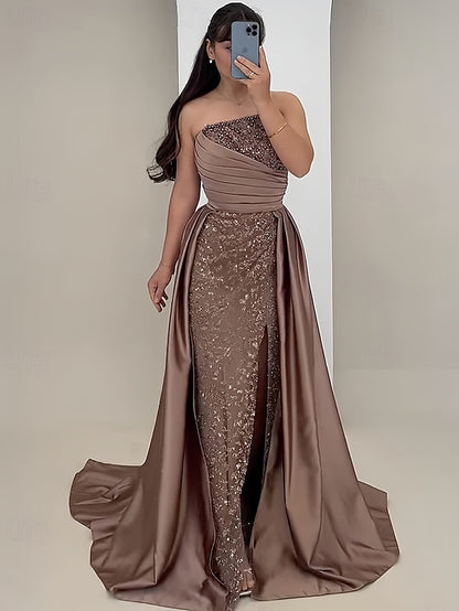 Gown Trumpet Elegant A-Line Mermaid Dress Formal Evening /