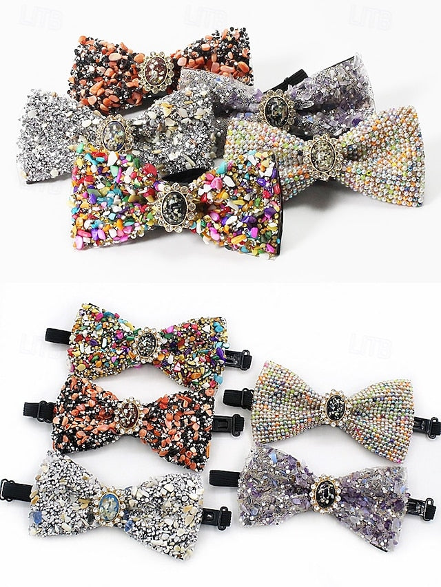 Adjustable Luxury Men's – Gemstone with Strap Bow Tie