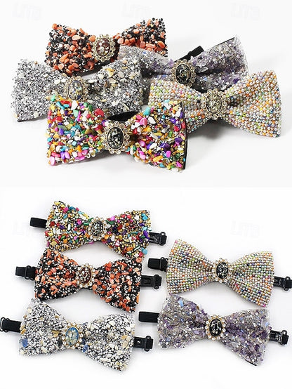 Adjustable Luxury Men's – Gemstone with Strap Bow Tie