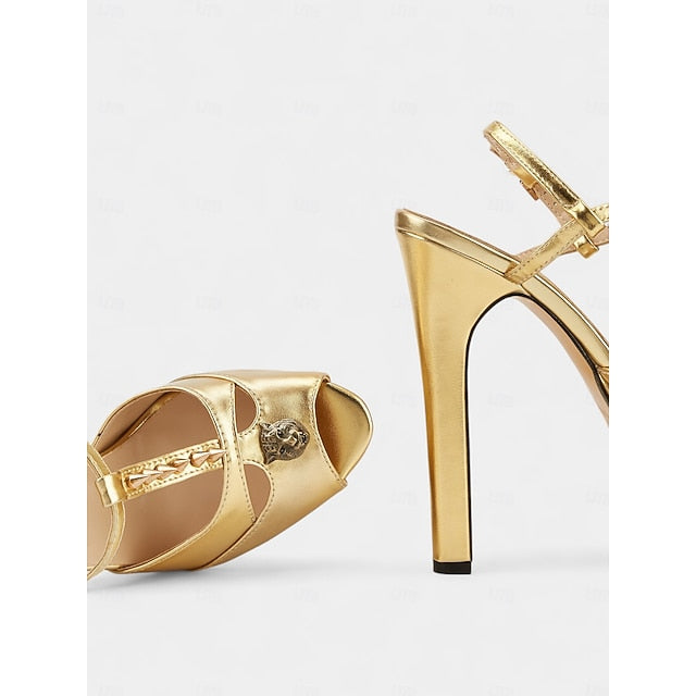 Edgy Silver Heels Metallic and Gold - Women's High Platform
