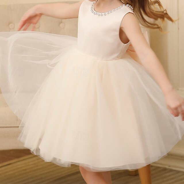 Color Solid Kids Wedding Girls' Party Sleeveless Dress