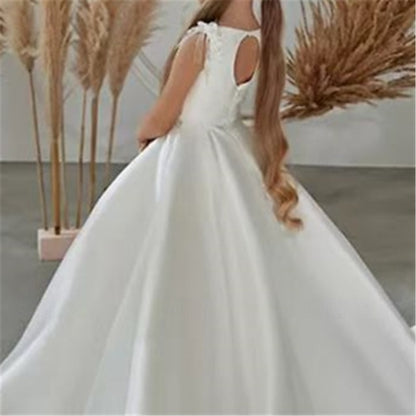 Flower Dress Communion First Girl Party Girls'