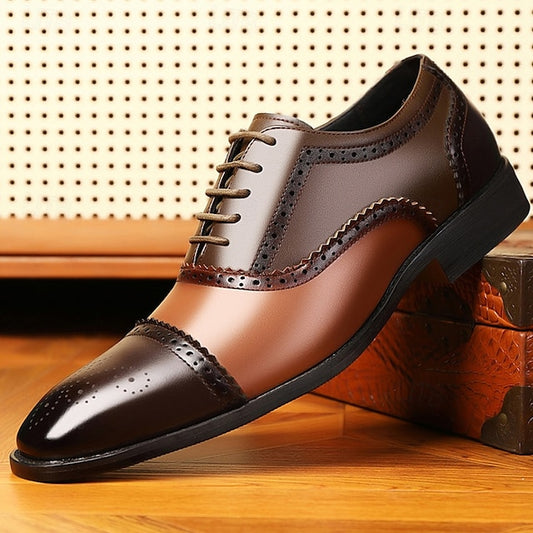 Shoes Black Brogue Two-Tone – Men's and Faux Brown
