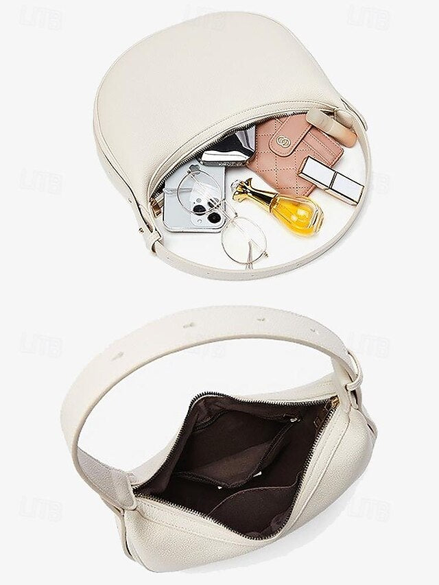 Women's - Bag White Elegant Stylish Crescent Shoulder