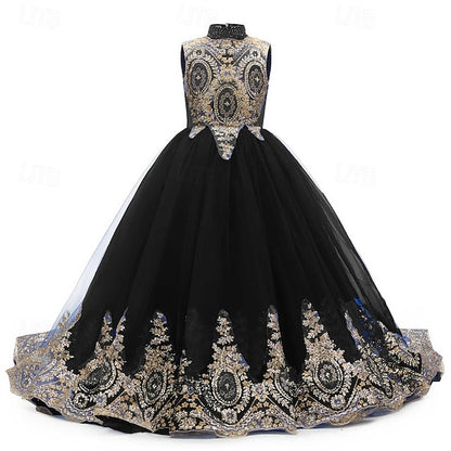 Dress Girls' Flower Kid's Evening Formal Gown Girl