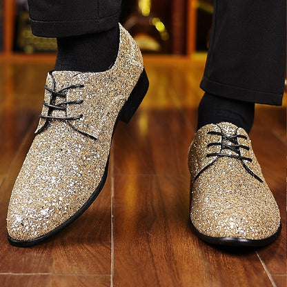 Lace-up Bold Party Glitter Shoes – Men's Statement Purple