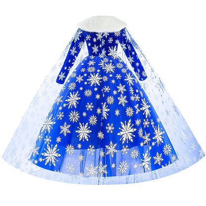 Girl Frozen Princess Elsa Party Flower Dress Fairytale Theme